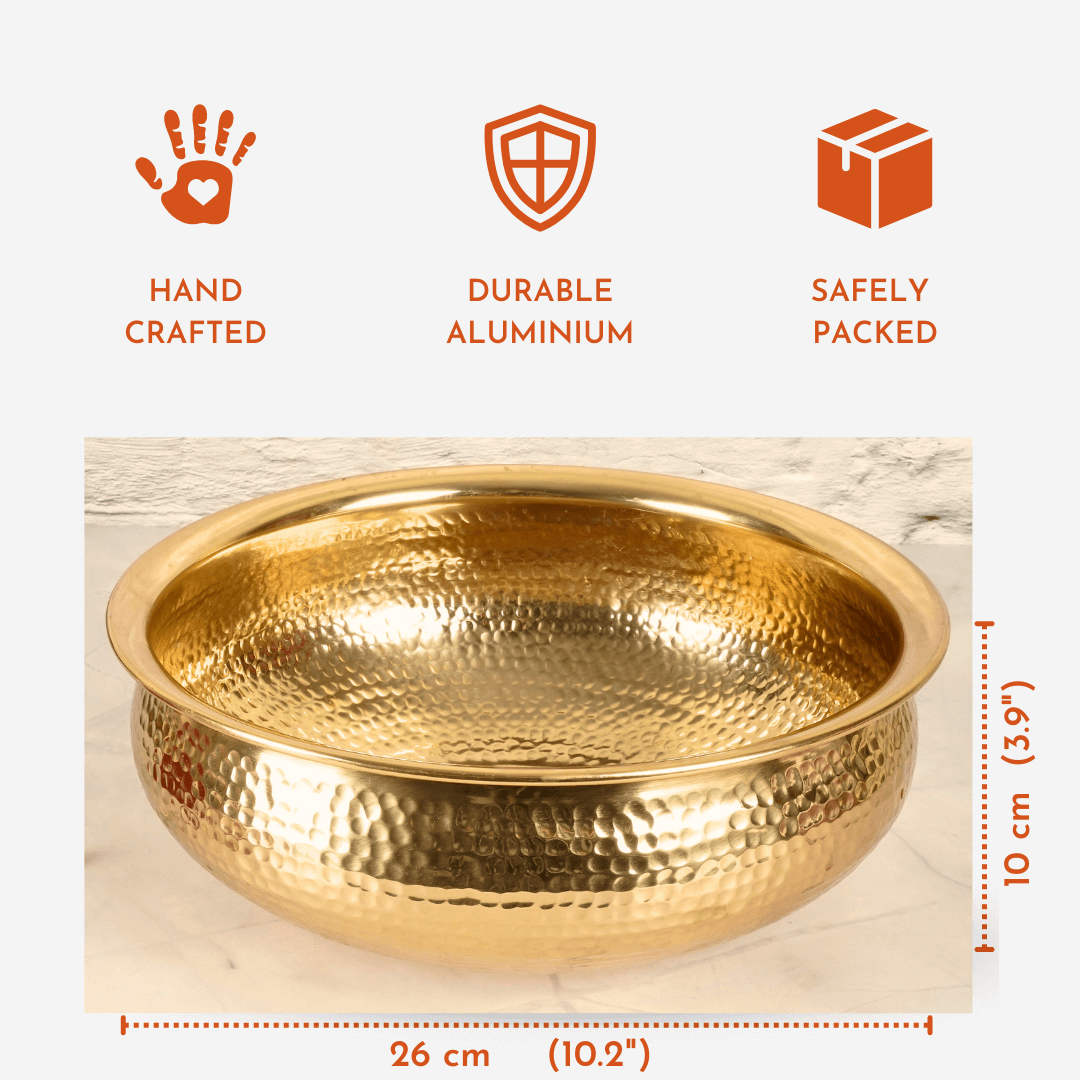 Metal Urli, Metal urli bowl, Traditional urli bowl, Floating flower urli