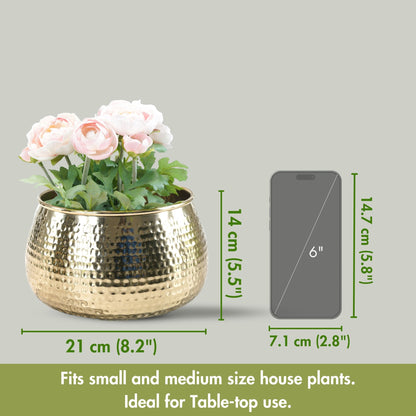 Classic Planter, Hammered, Gold - Behoma