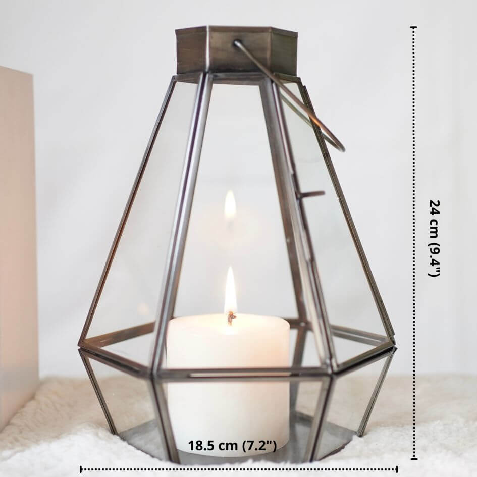 Drop Lantern, Nickel Black - Set - 9.4'' & 7.2'' - Behoma