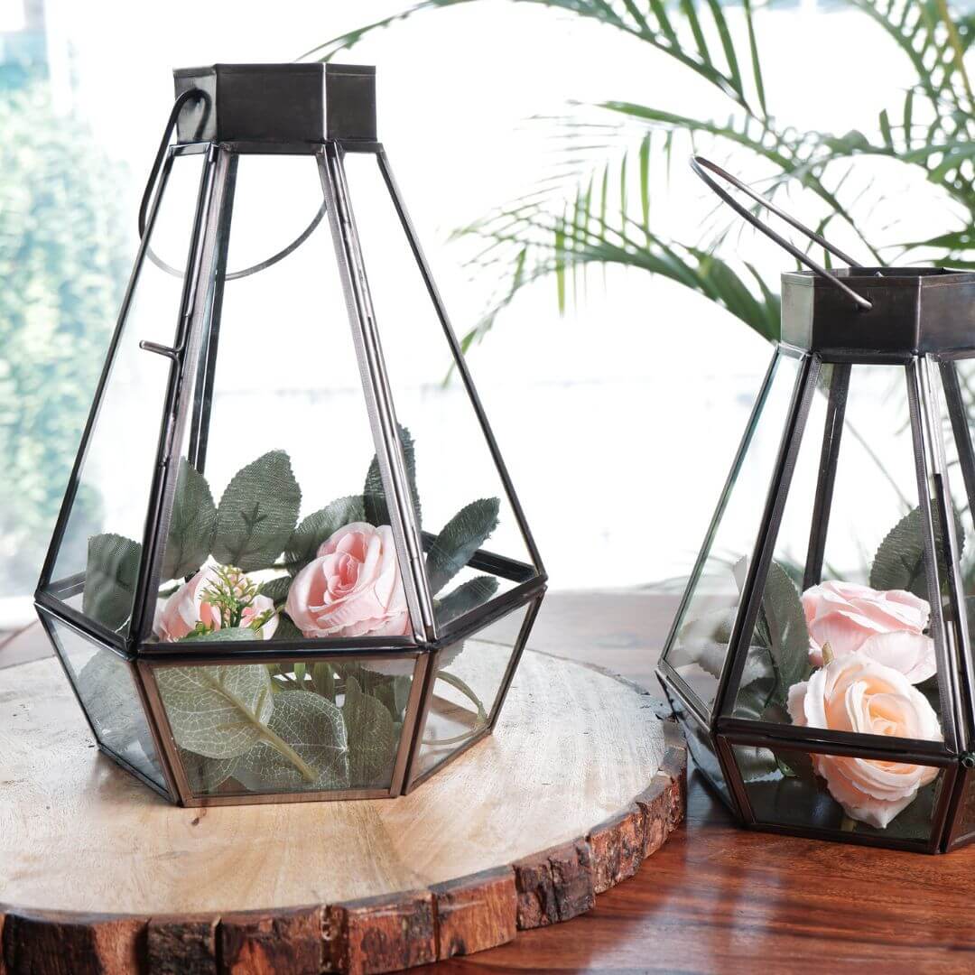 Drop Lantern, Nickel Black - Set - 9.4'' & 7.2'' - Behoma