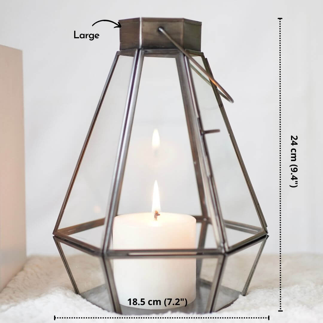 Drop Lantern, Nickel Black - Set - 9.4'' & 7.2'' - Behoma