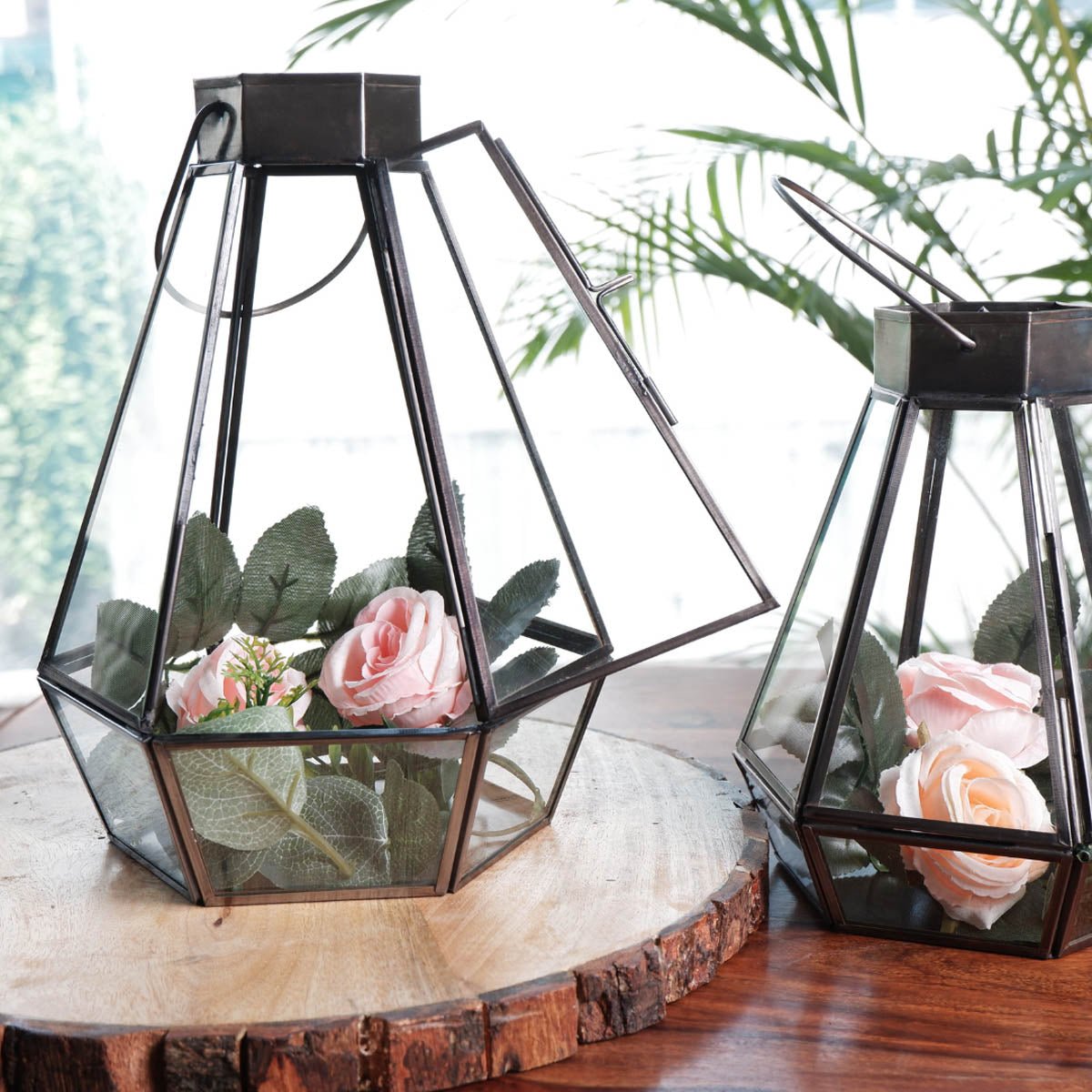 Drop Lantern, Nickel Black - Set - 9.4'' & 7.2'' - Behoma