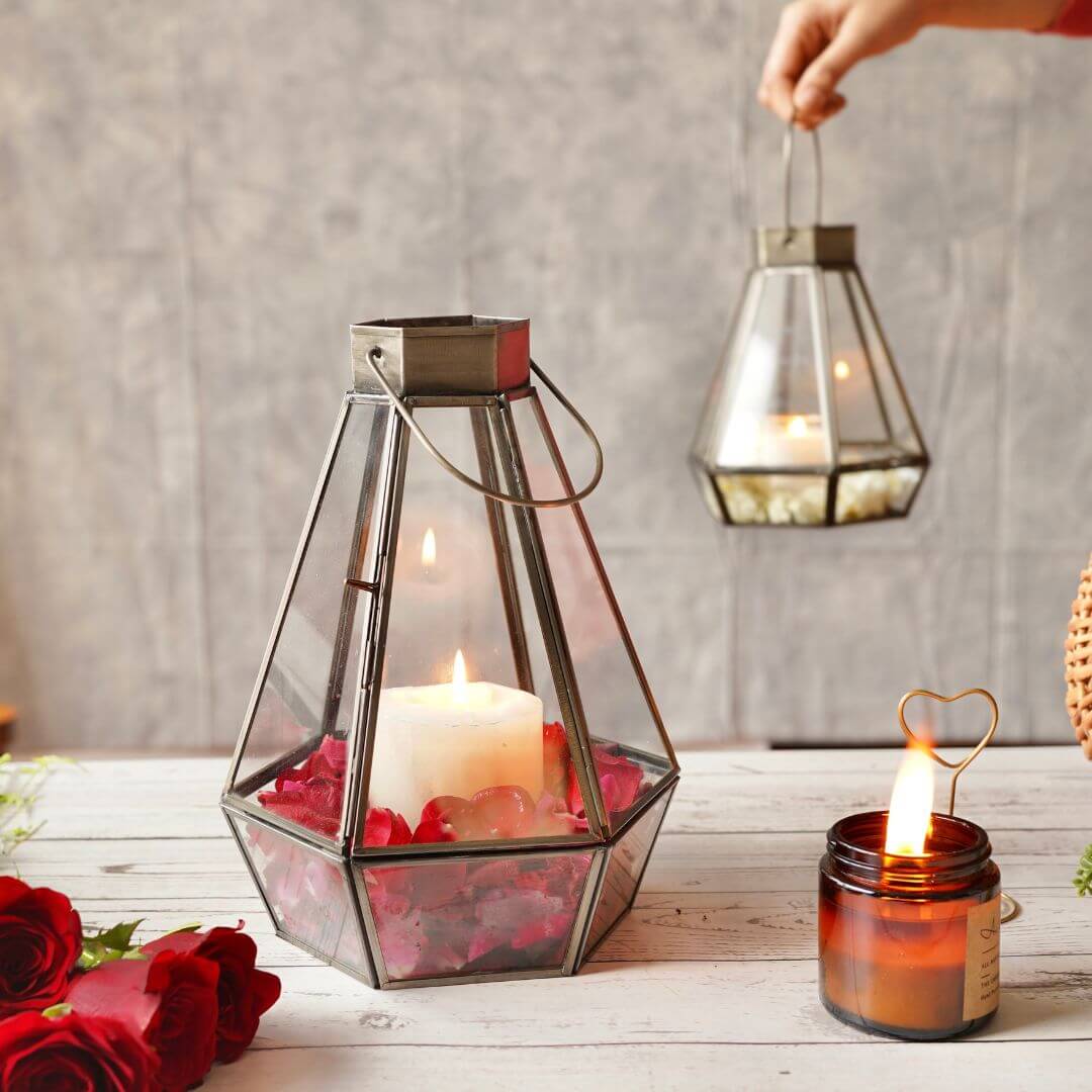 Drop Lantern, Nickel Black - Set - 9.4'' & 7.2'' - Behoma