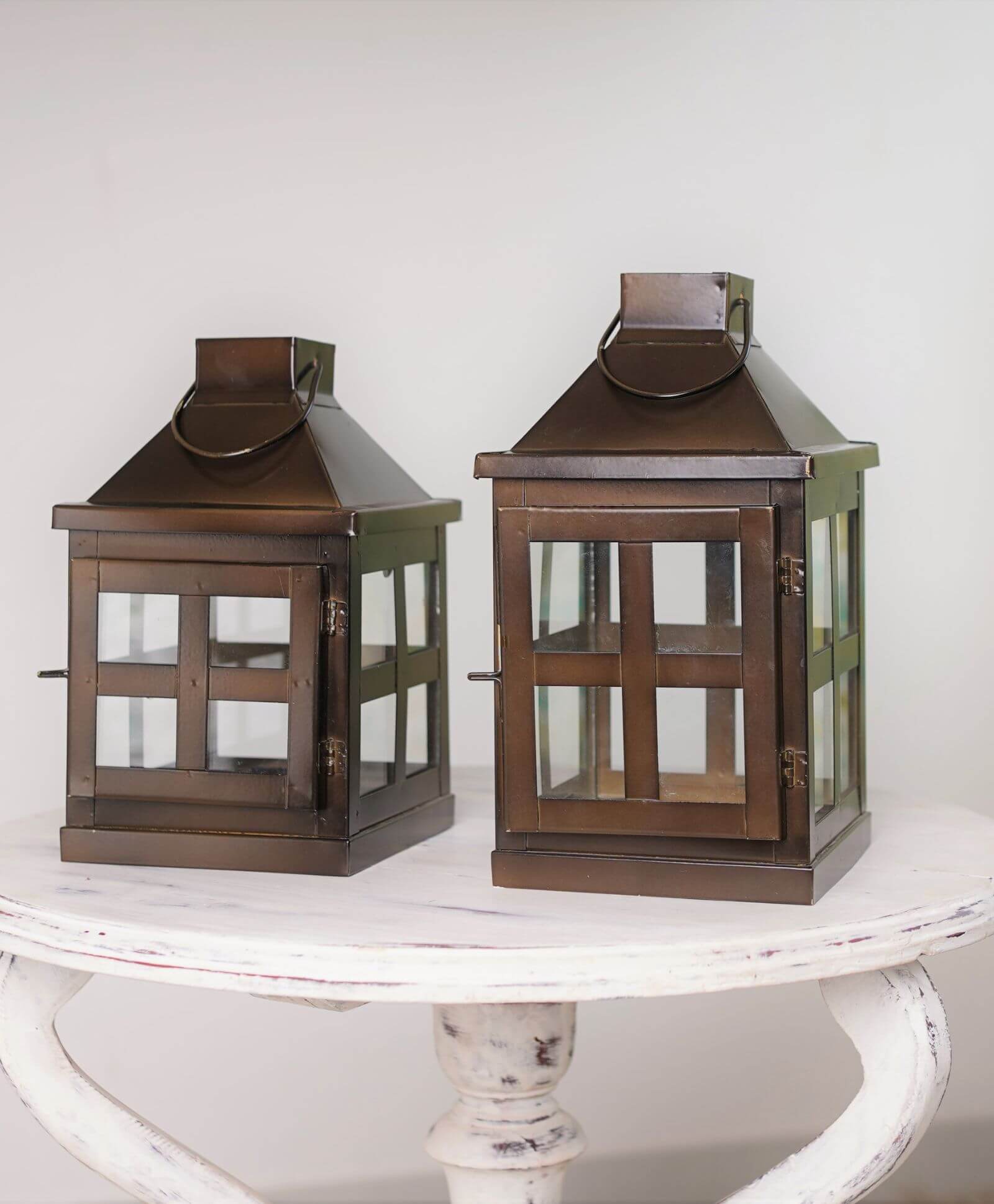 Duke Lantern, Chocolate - Set - 9.6'' & 8.6'' - Behoma