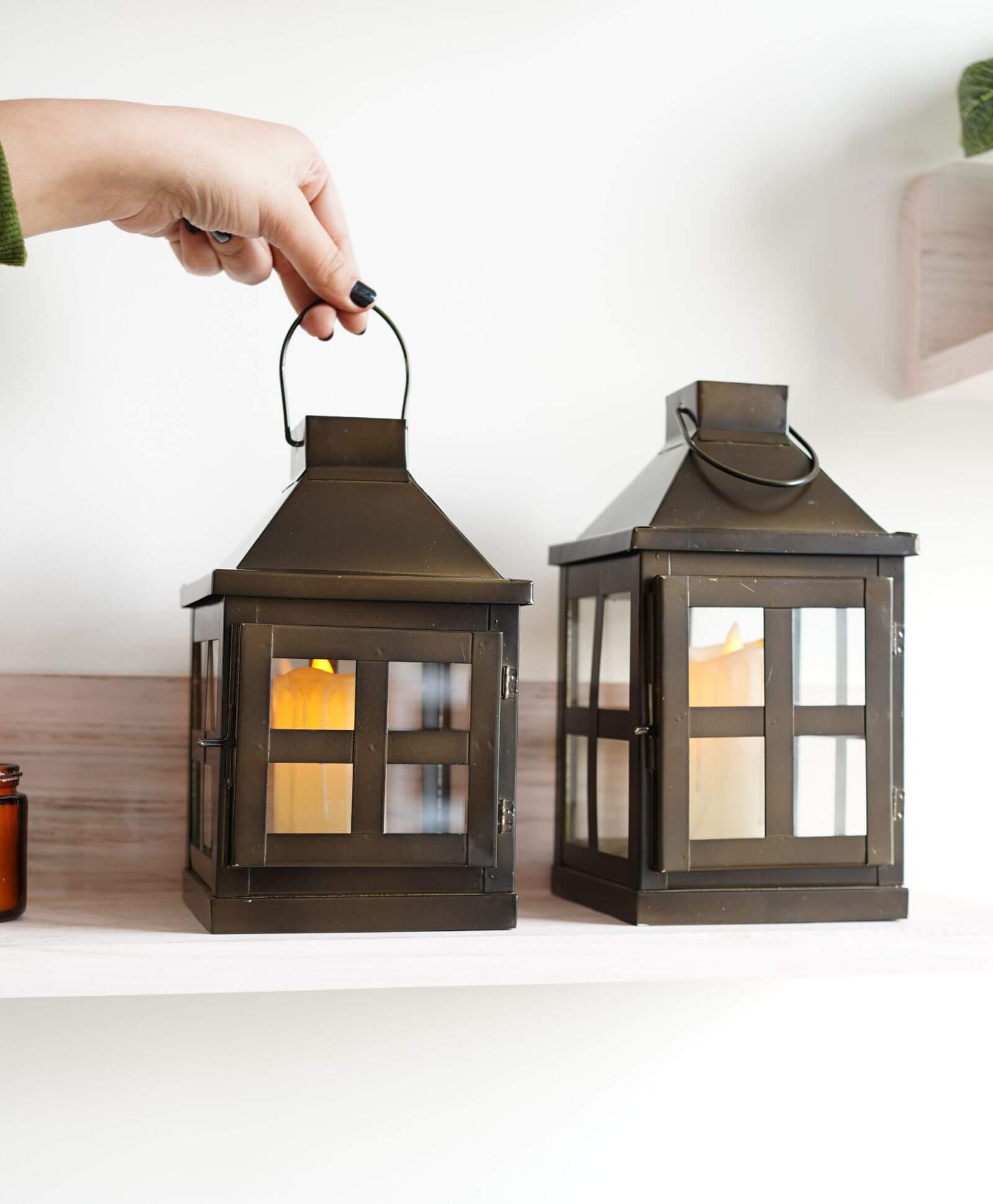 Duke Lantern, Chocolate - Set - 9.6'' & 8.6'' - Behoma