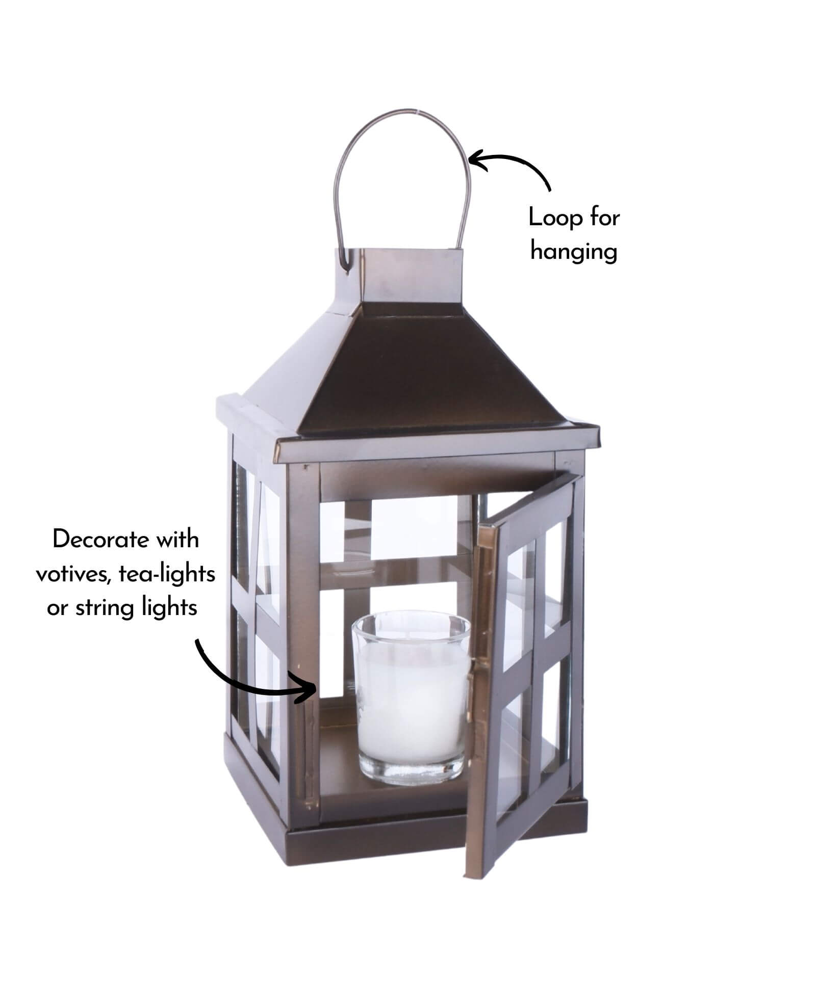 Duke Lantern, Chocolate - Set - 9.6'' & 8.6'' - Behoma