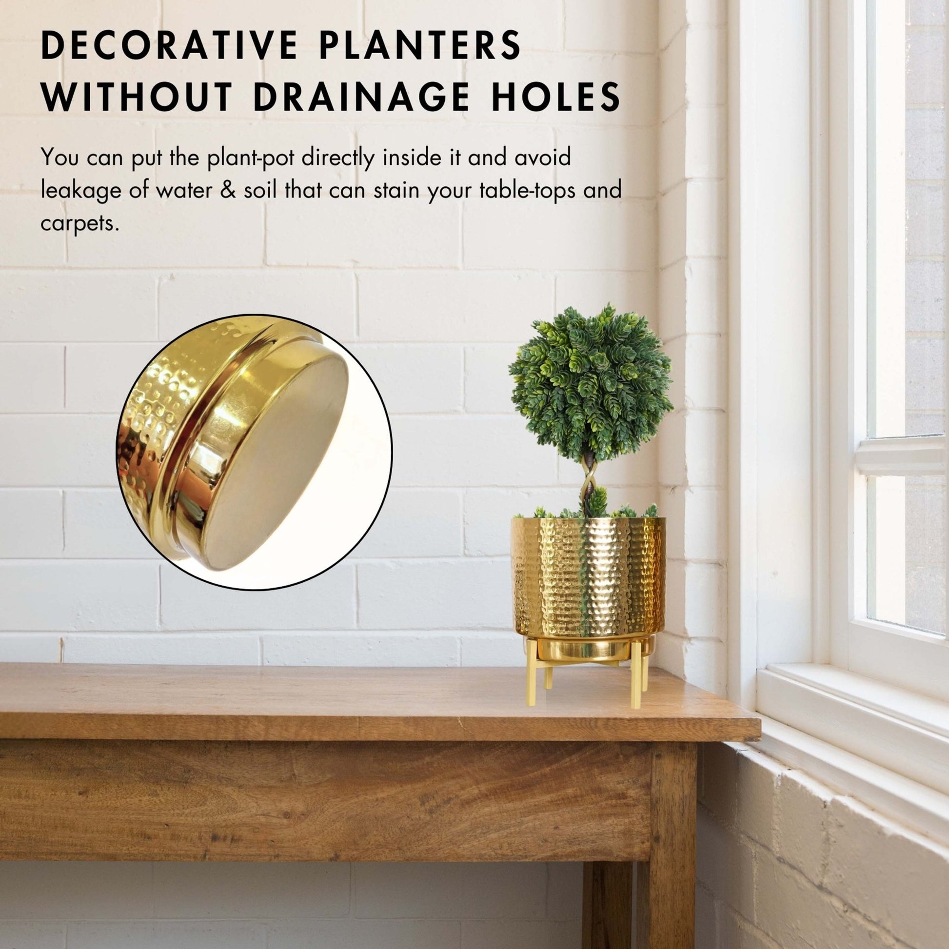 Elegance Metal Planter, Small - Behoma