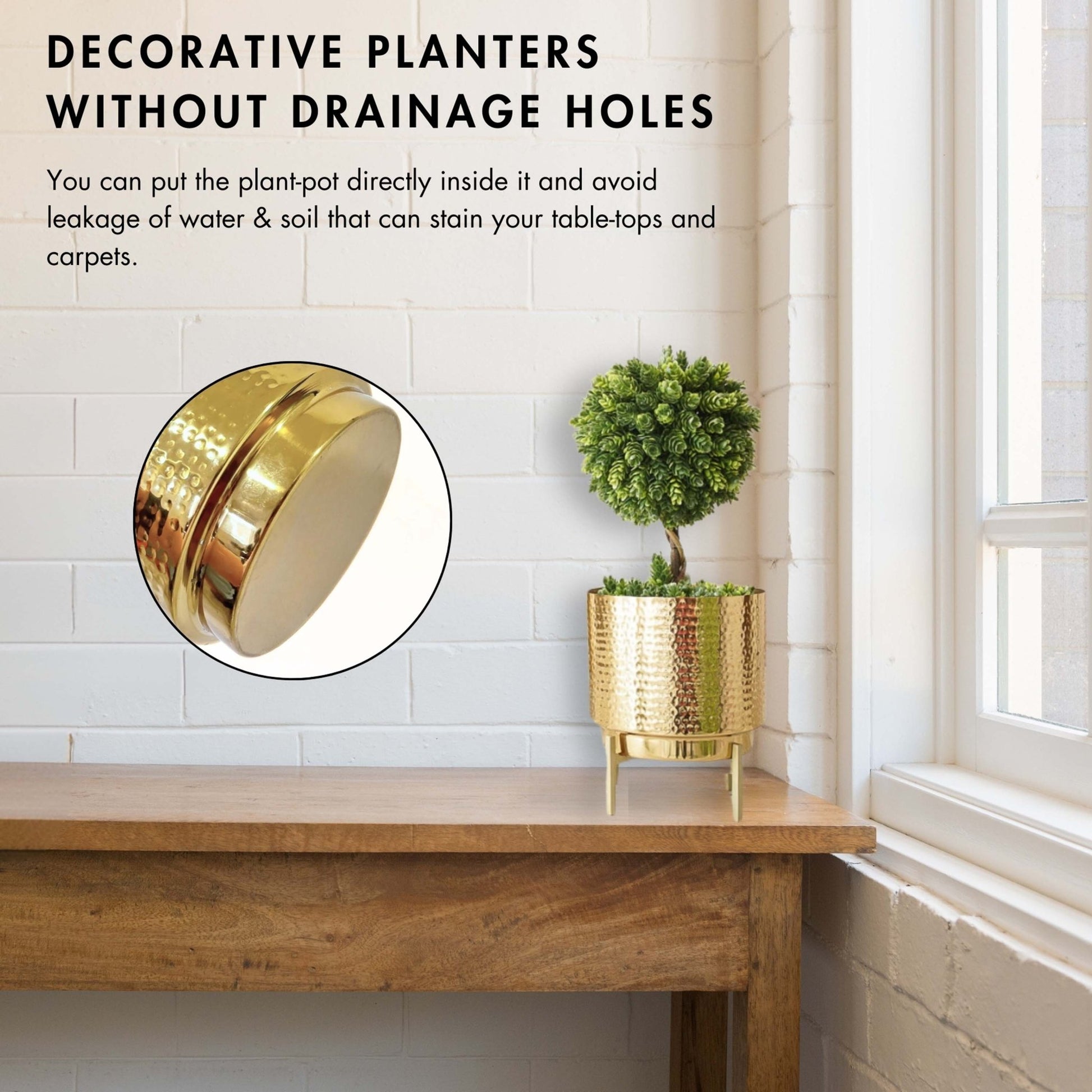 Elegance Metal Planter, Set - Behoma