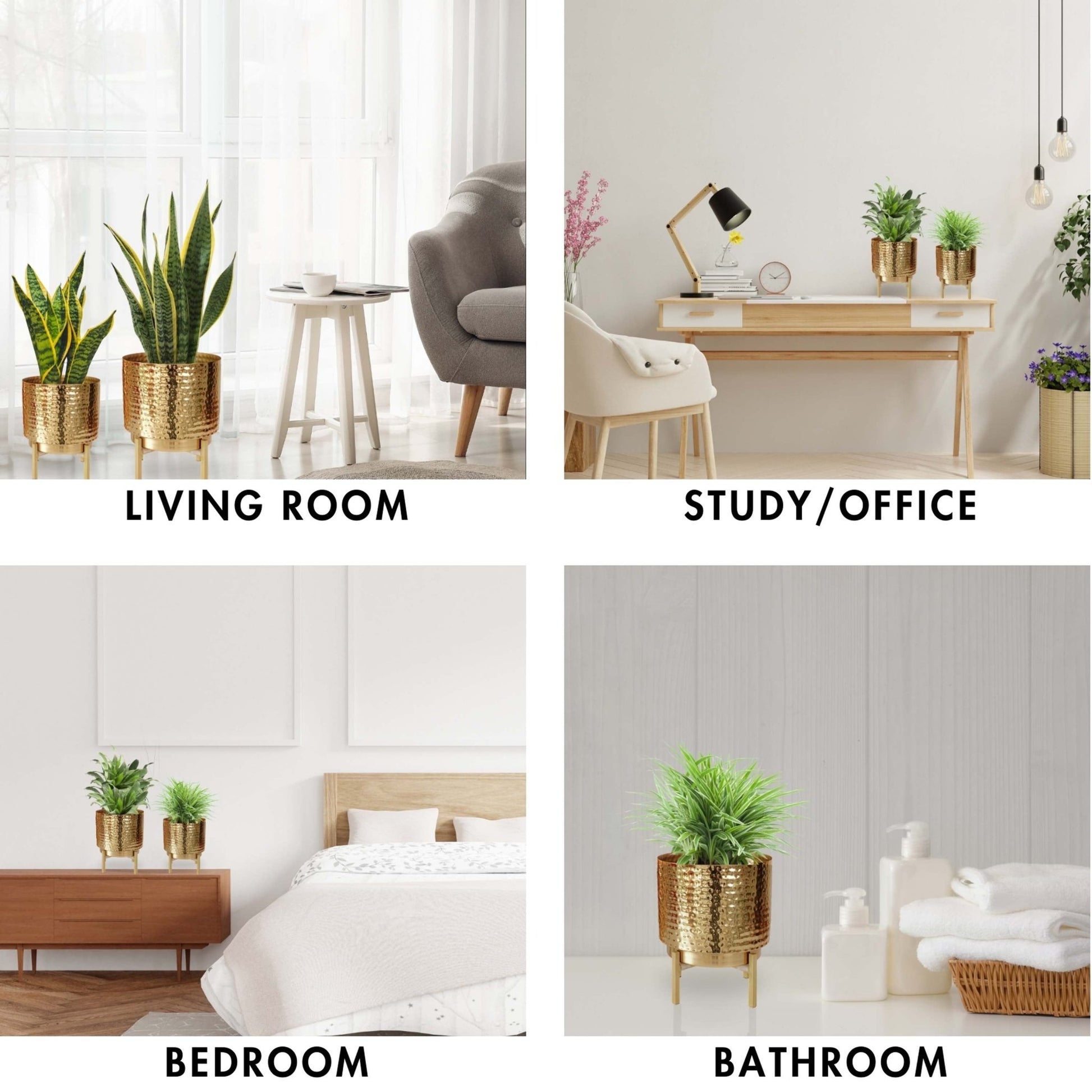 Elegance Metal Planter, Set - Behoma