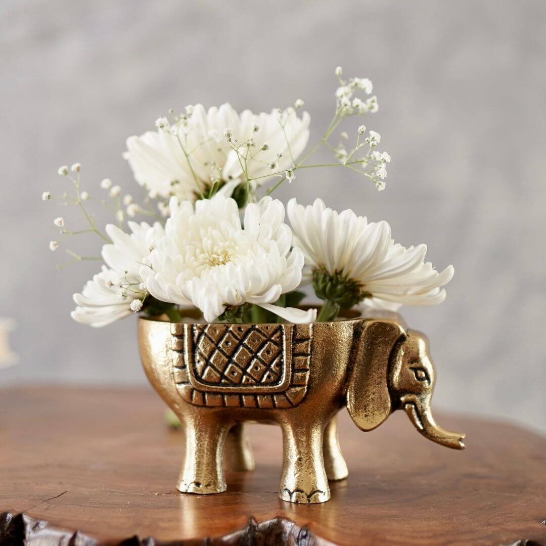 elephant statues, metal figurines