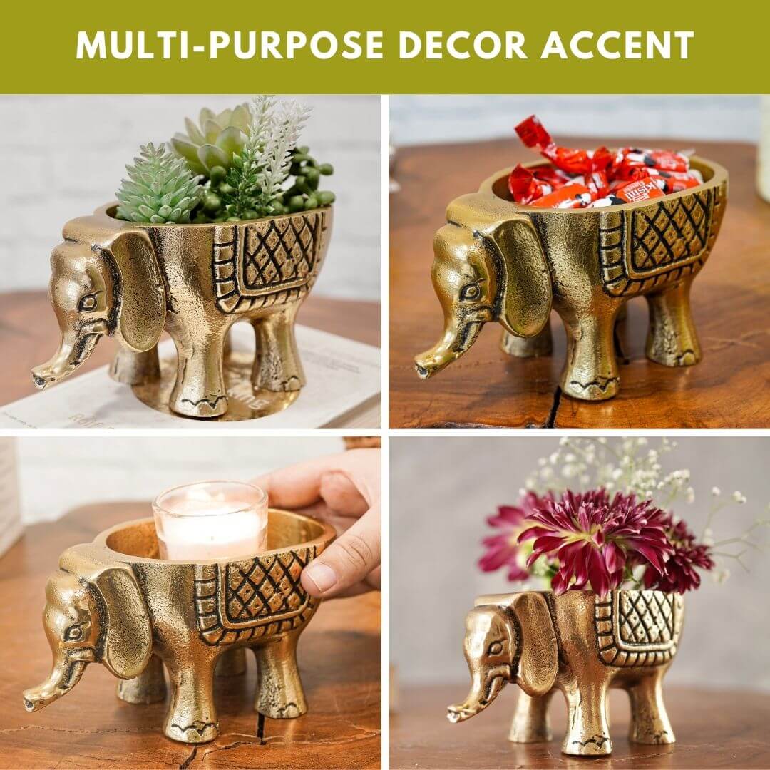 elephant statues, metal figurines