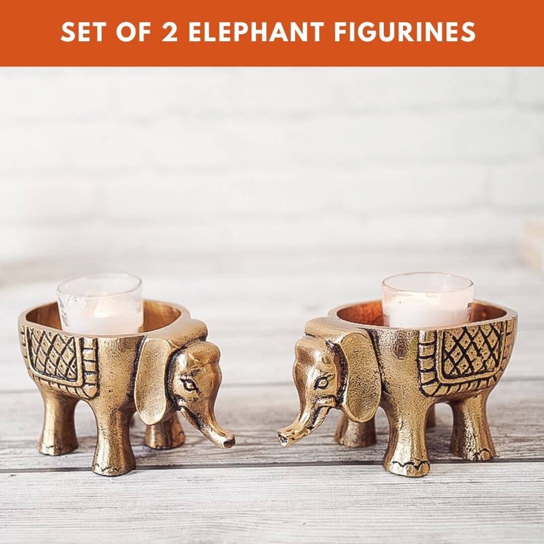 Elephant Metal Decorative Figure - Set of 2 - Behoma