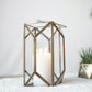 Geometric Lantern, Antique Brass, Set - 8.6'' & 6.69'' - Behoma