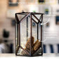 Geometric Lantern, Antique Copper - 8.6''X6.1'' - Behoma