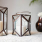Geometric Lantern, Antique Copper - 8.6''X6.1'' - Behoma