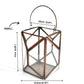 Geometric Lantern, Antique Copper - 8.6''X6.1'' - Behoma