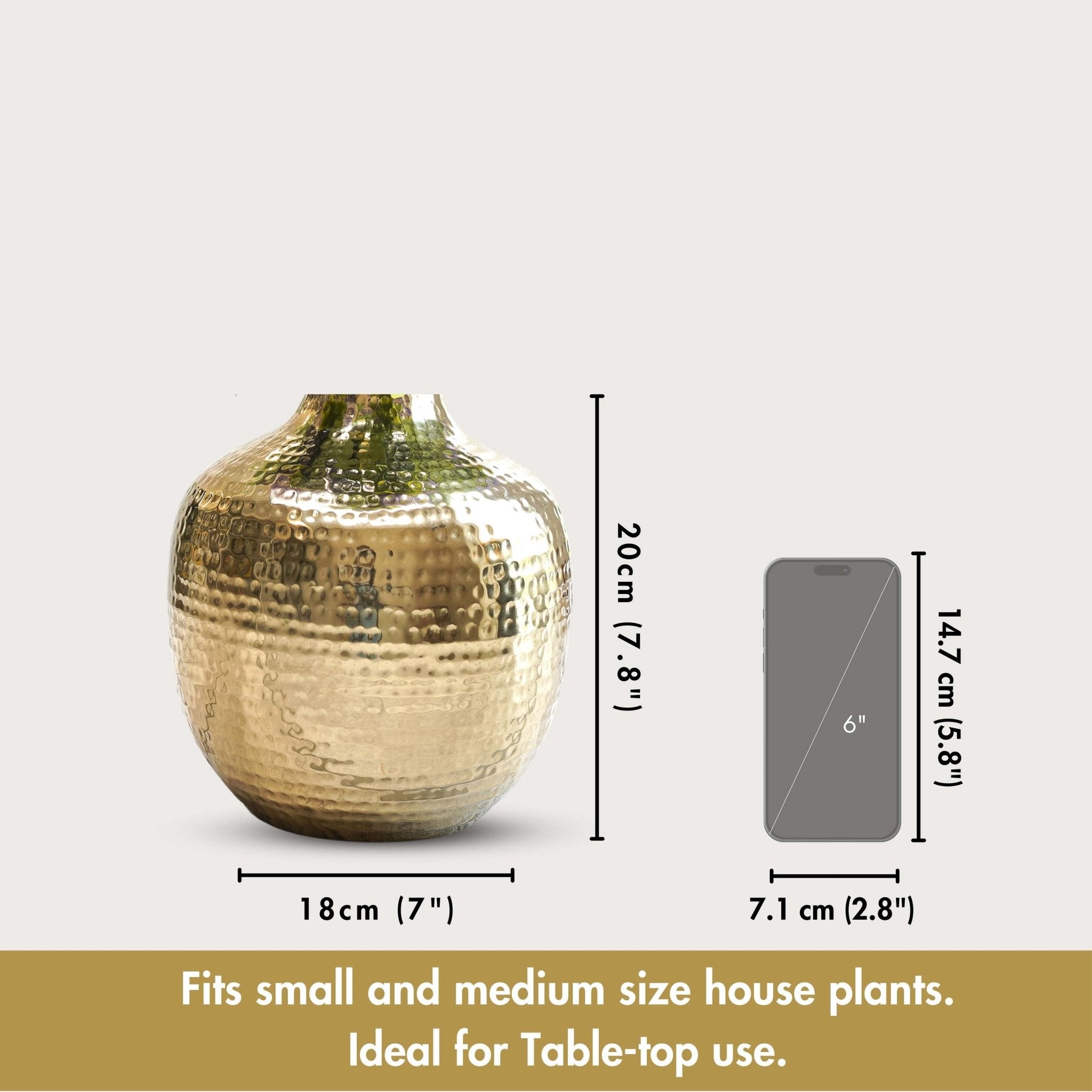 Metal Flower Vase Gold - Behoma