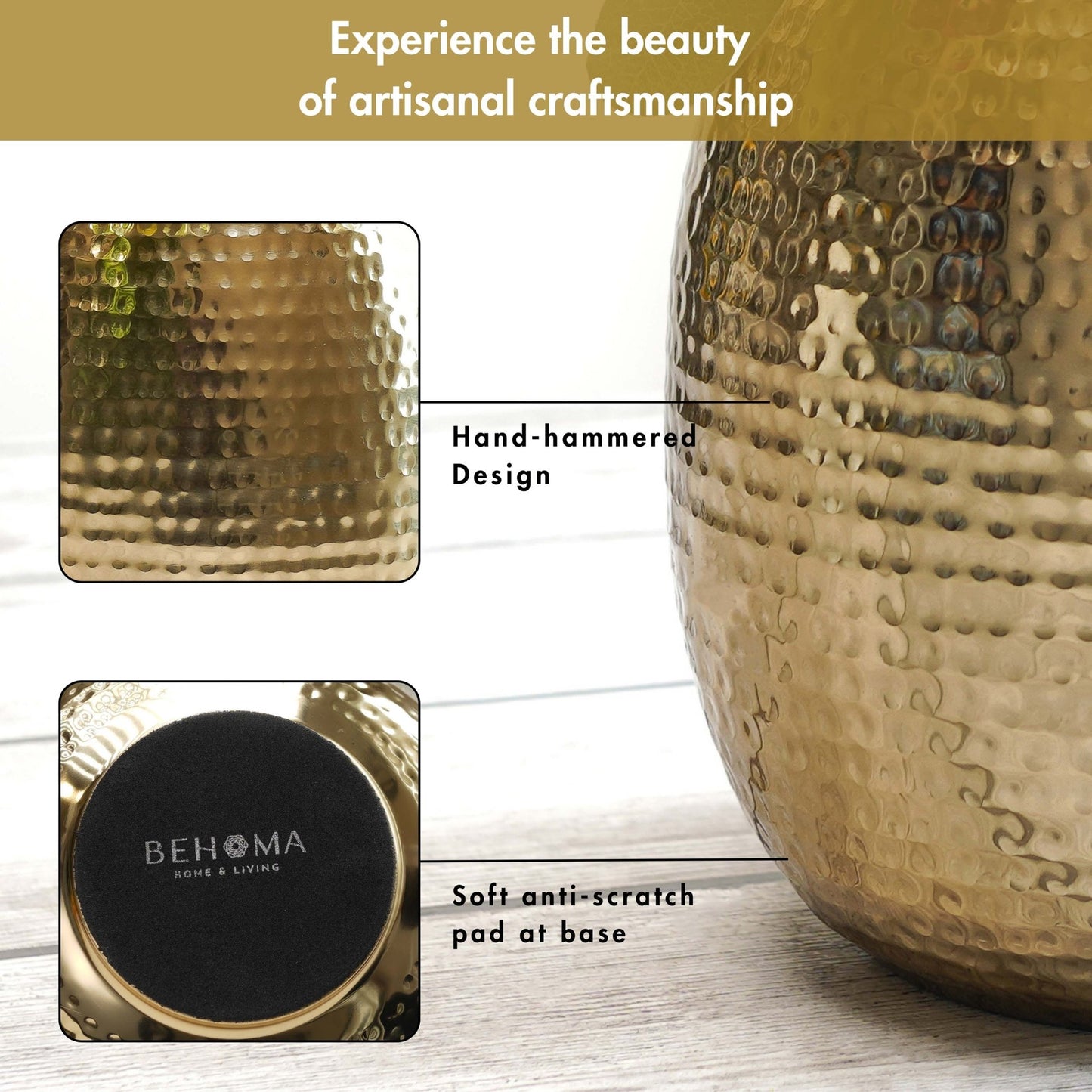 Metal flower vase, vase for home decor, golden vase
