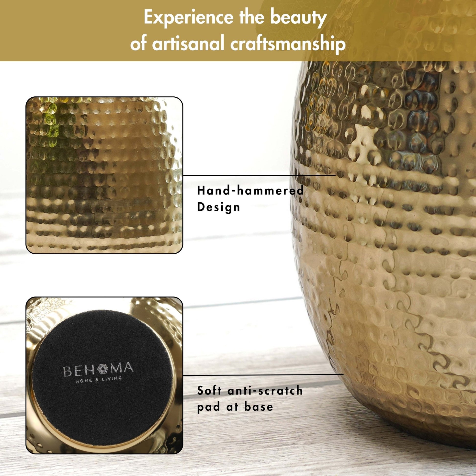 Metal flower vase, vase for home decor, golden vase