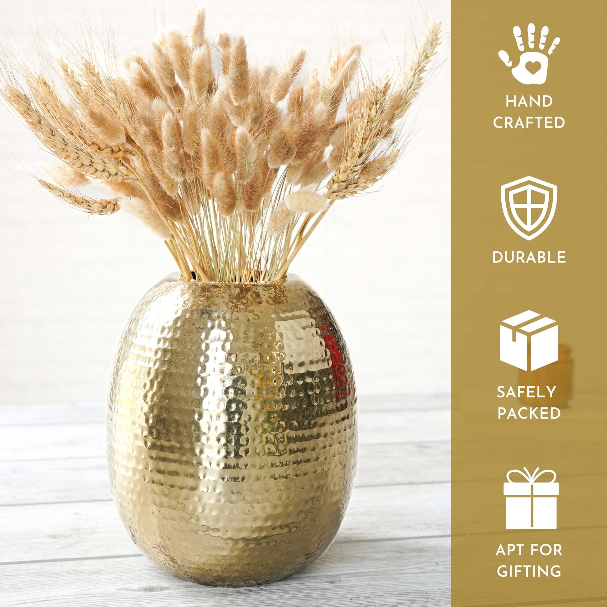 Metal flower vase, vase for home decor, golden vase