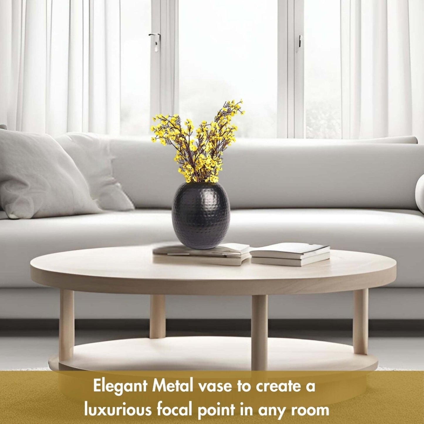 Metal flower vase, vase for home decor