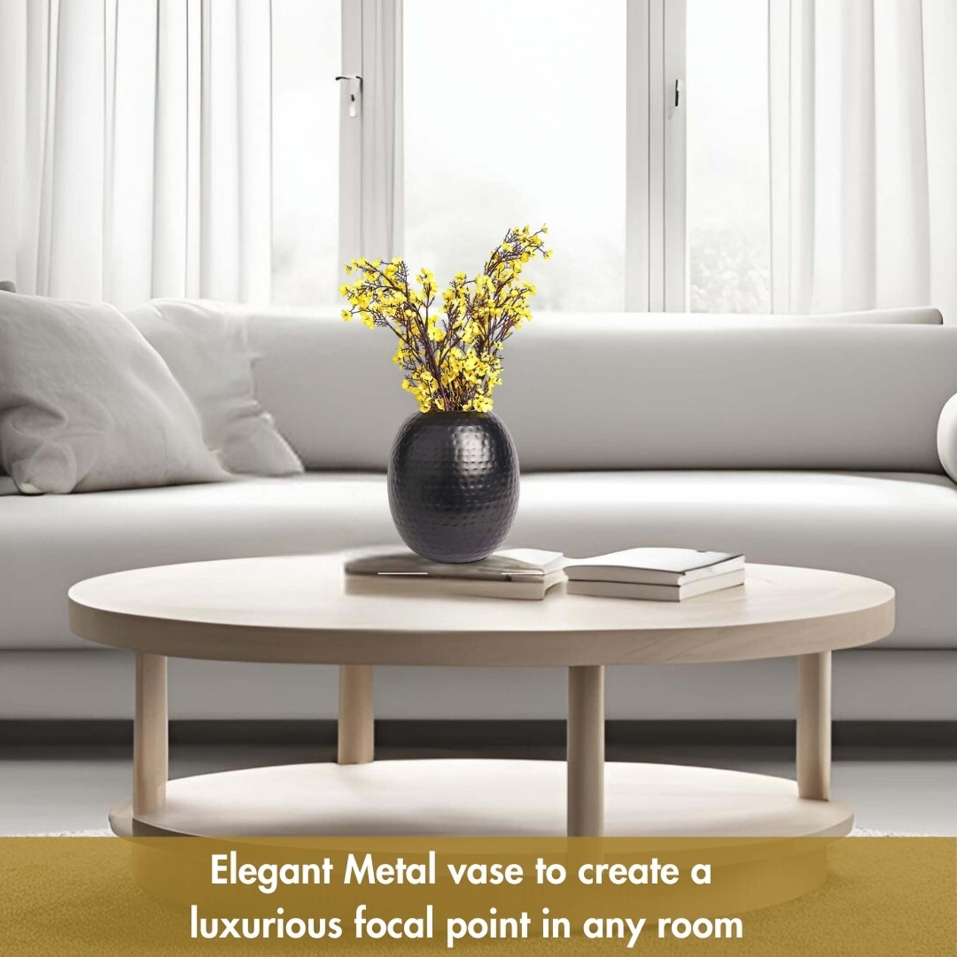 Metal flower vase, vase for home decor