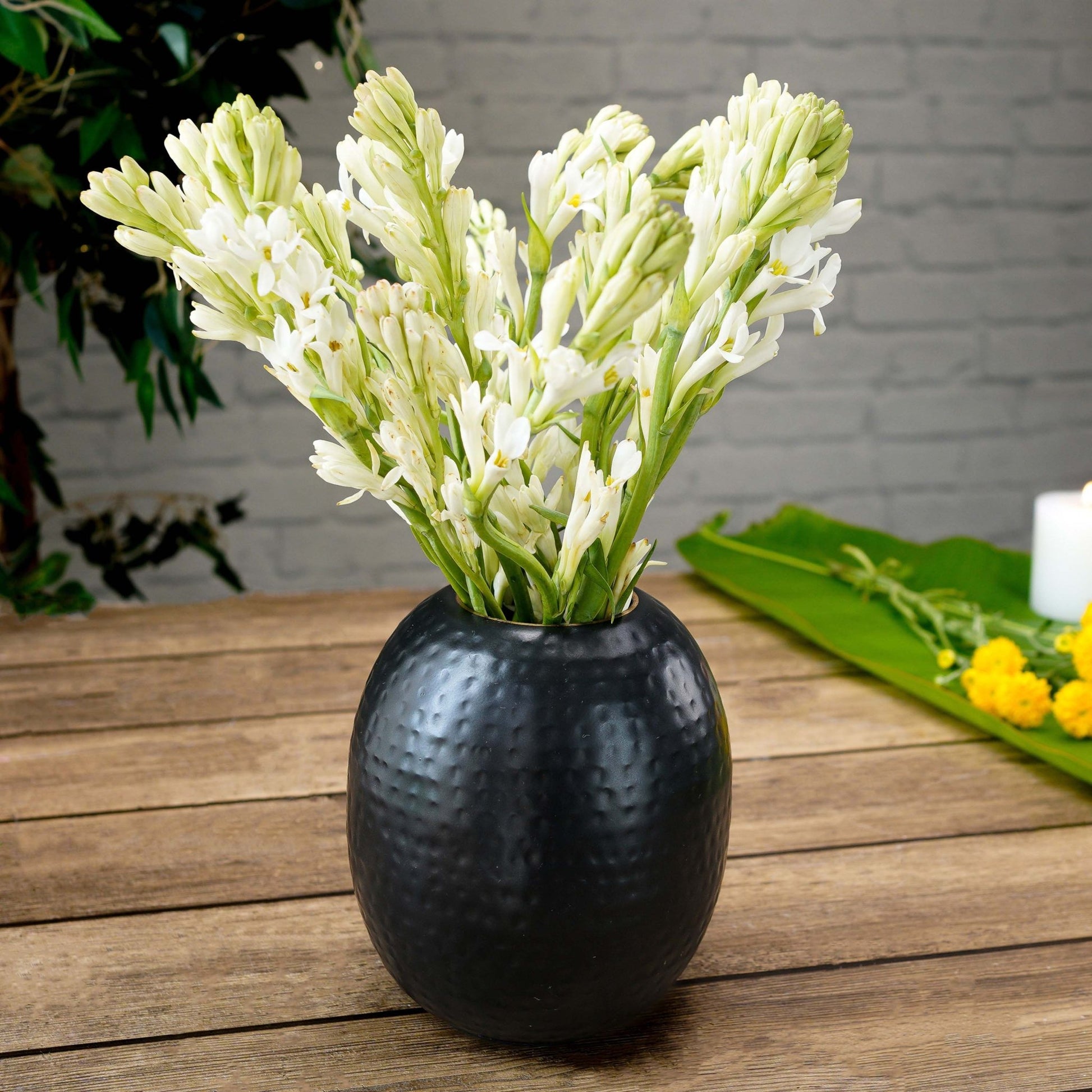Metal flower vase, vase for home decor