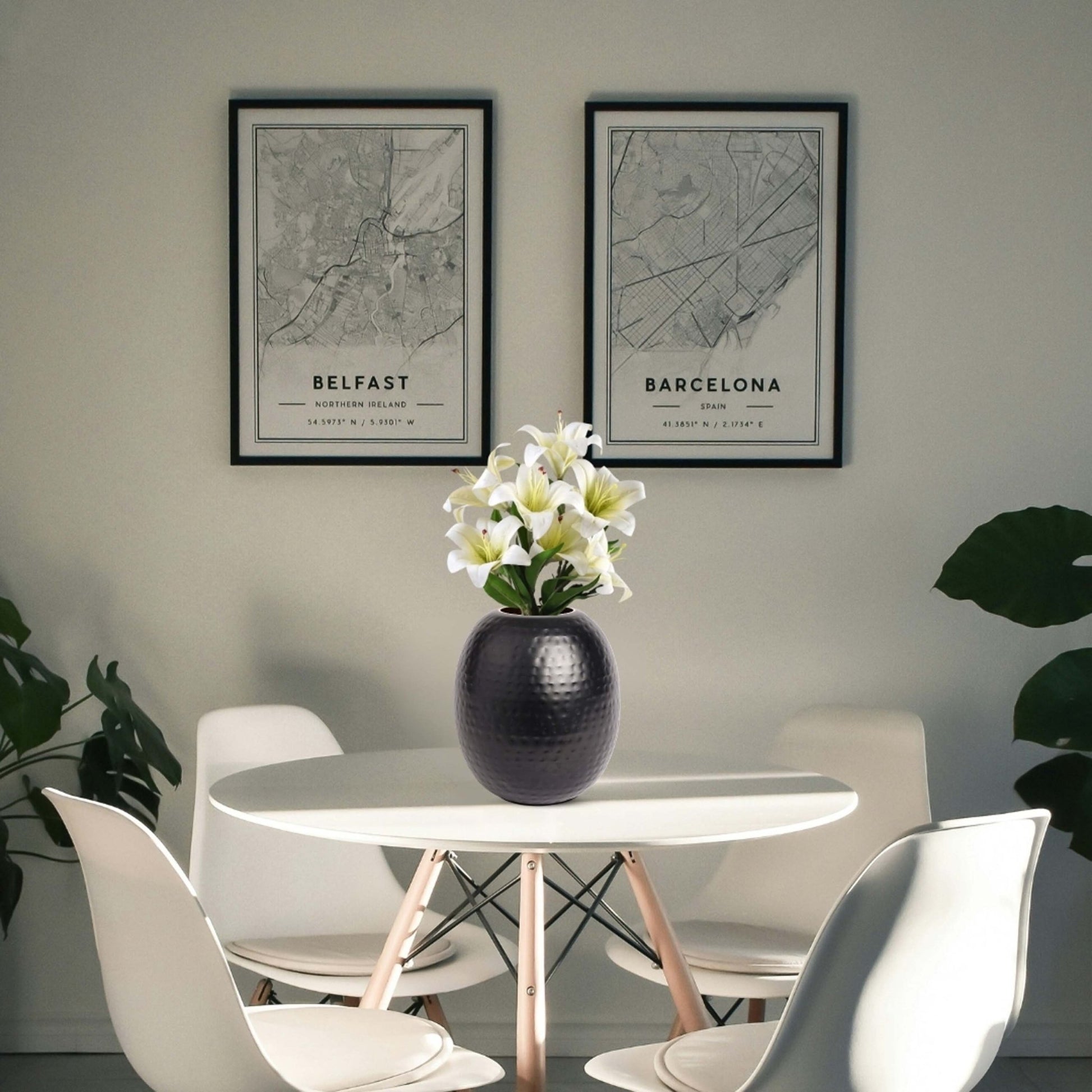 Metal flower vase, vase for home decor