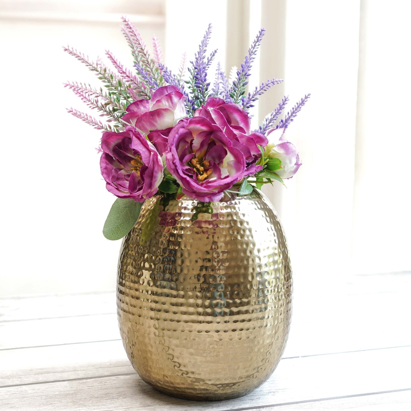 Metal flower vase, vase for home decor, golden vase