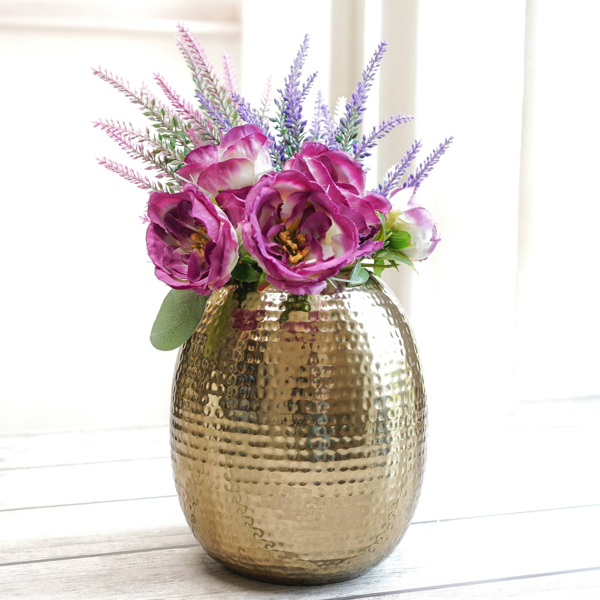 Metal flower vase, vase for home decor, golden vase