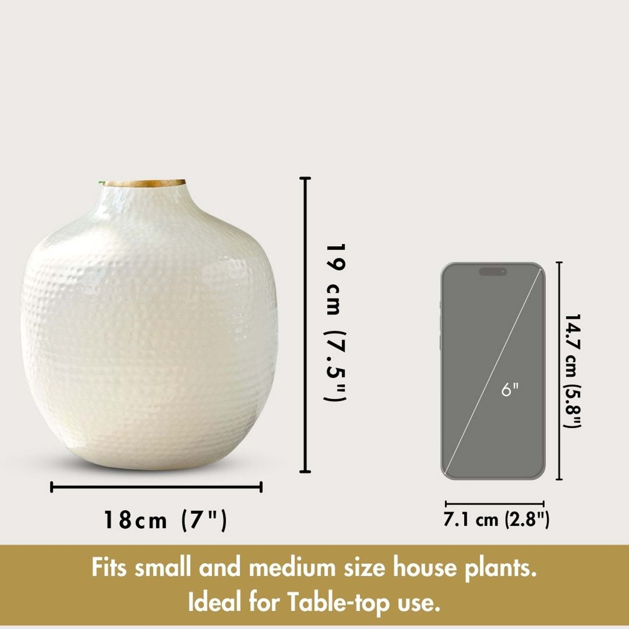 Metal Flower Vase - White - Behoma