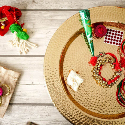 Metal Gold Platter, Decorative metal platter, Metal serving tray, Metal decorative tray