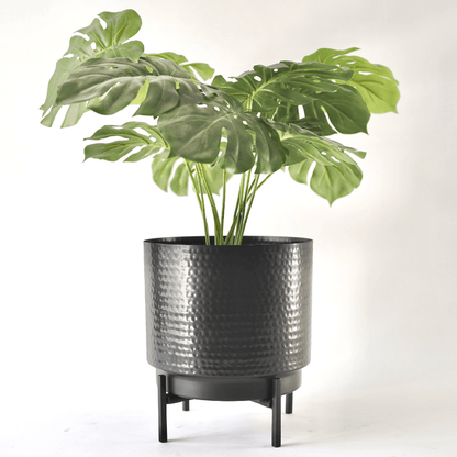 Hammered Indoor Planter - Matt black, 8.3'' - Behoma