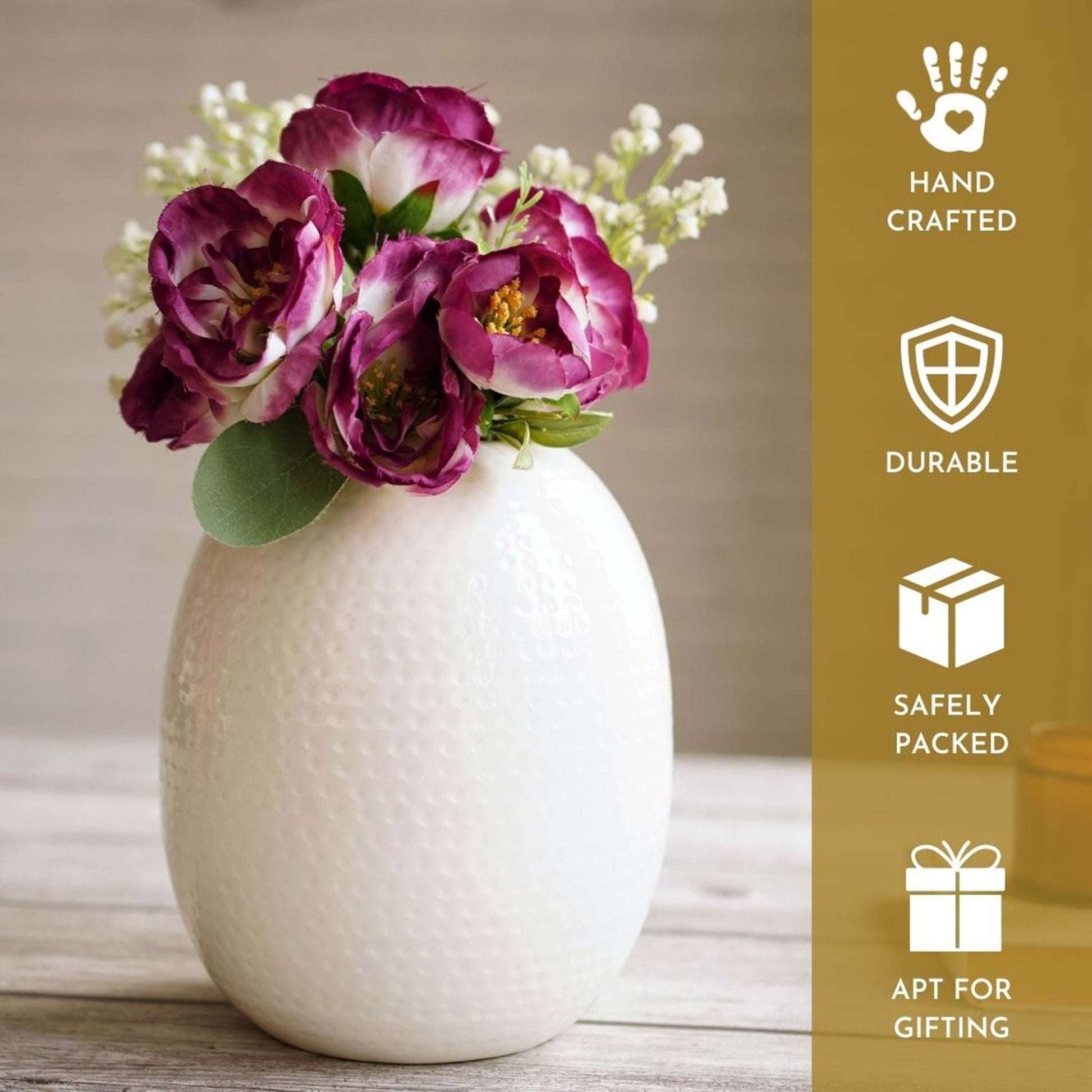 Metal Flower Vase, Housewarming, birthday gift
