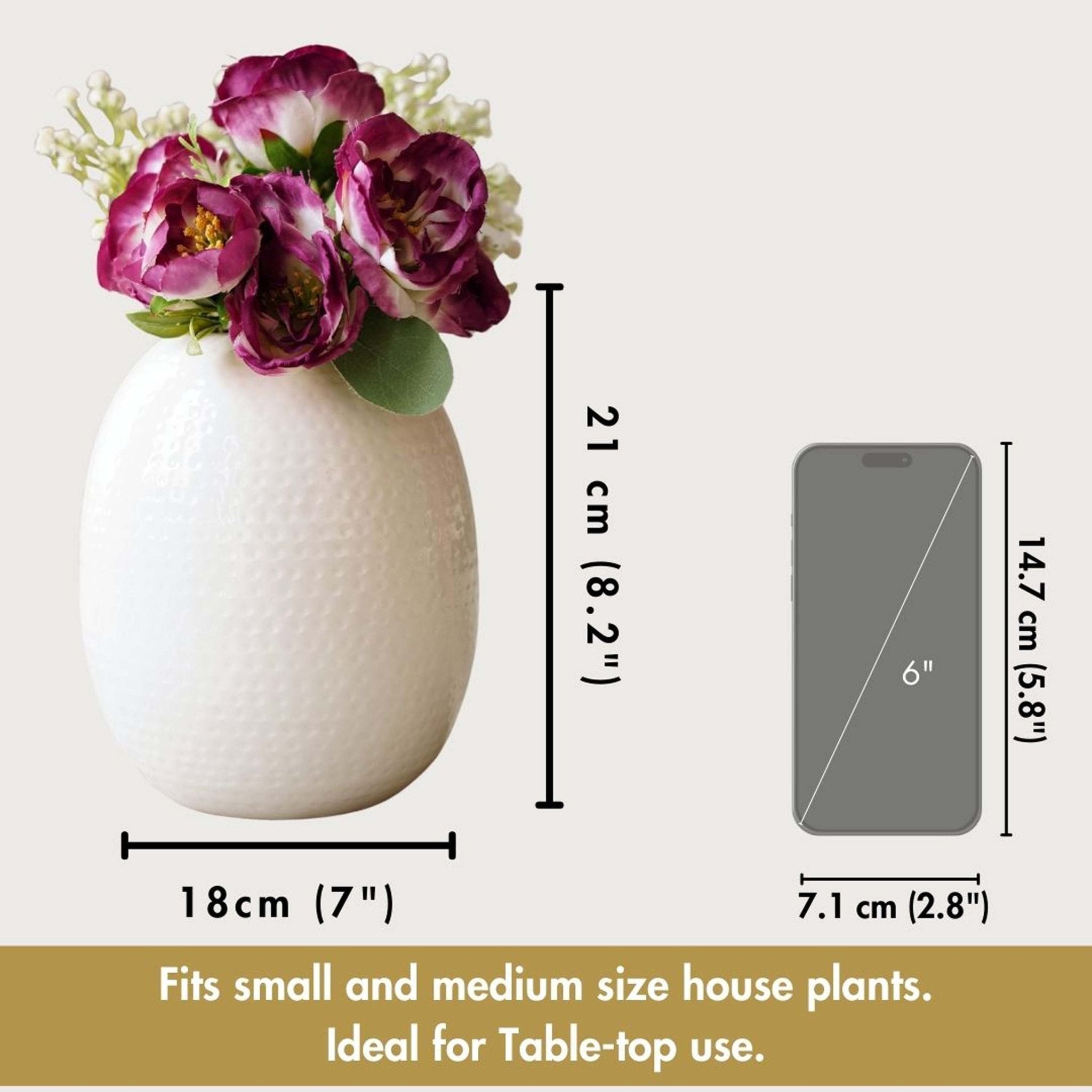 Metal Flower Vase, Housewarming, birthday gift