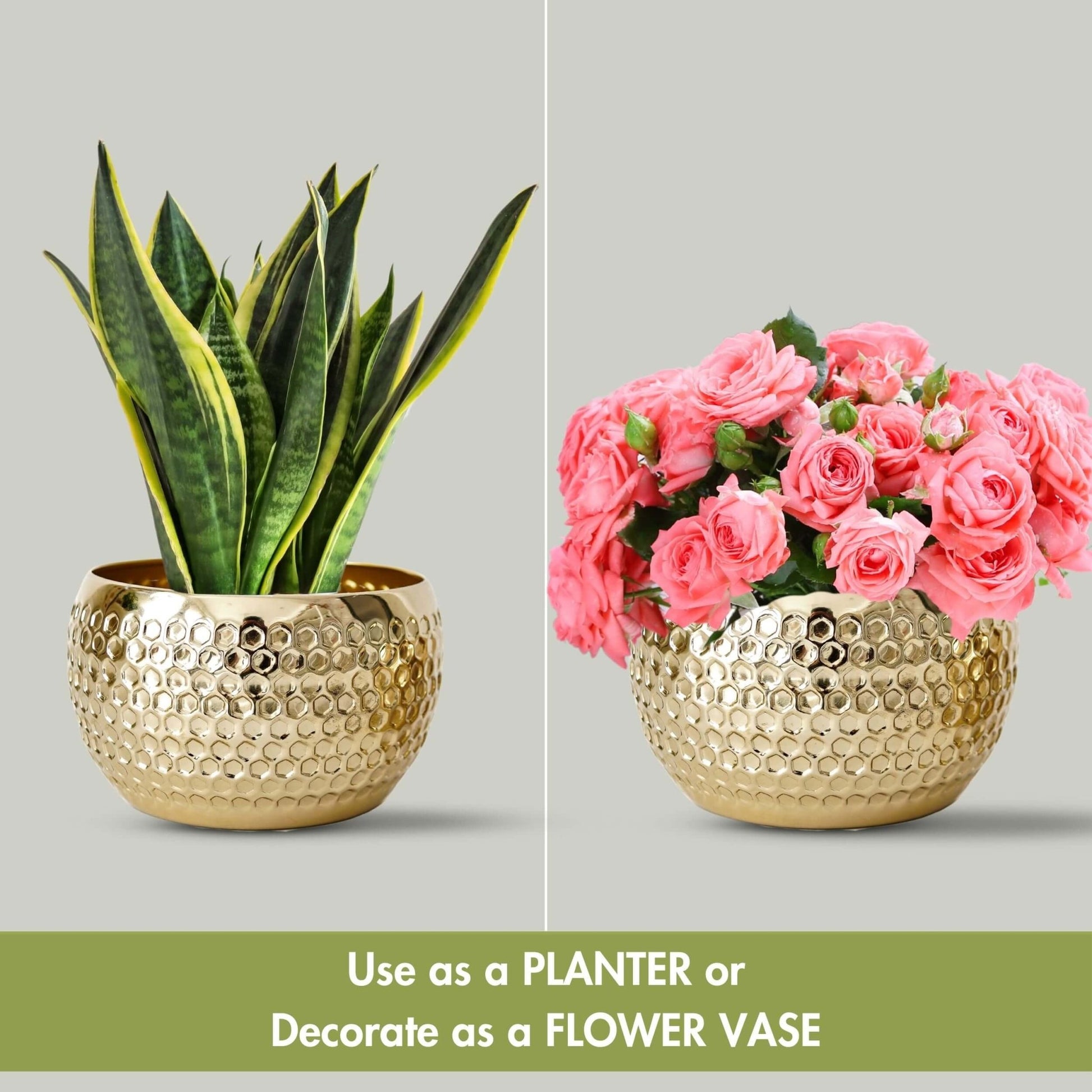Honeycomb Metal Planter, Set - Behoma
