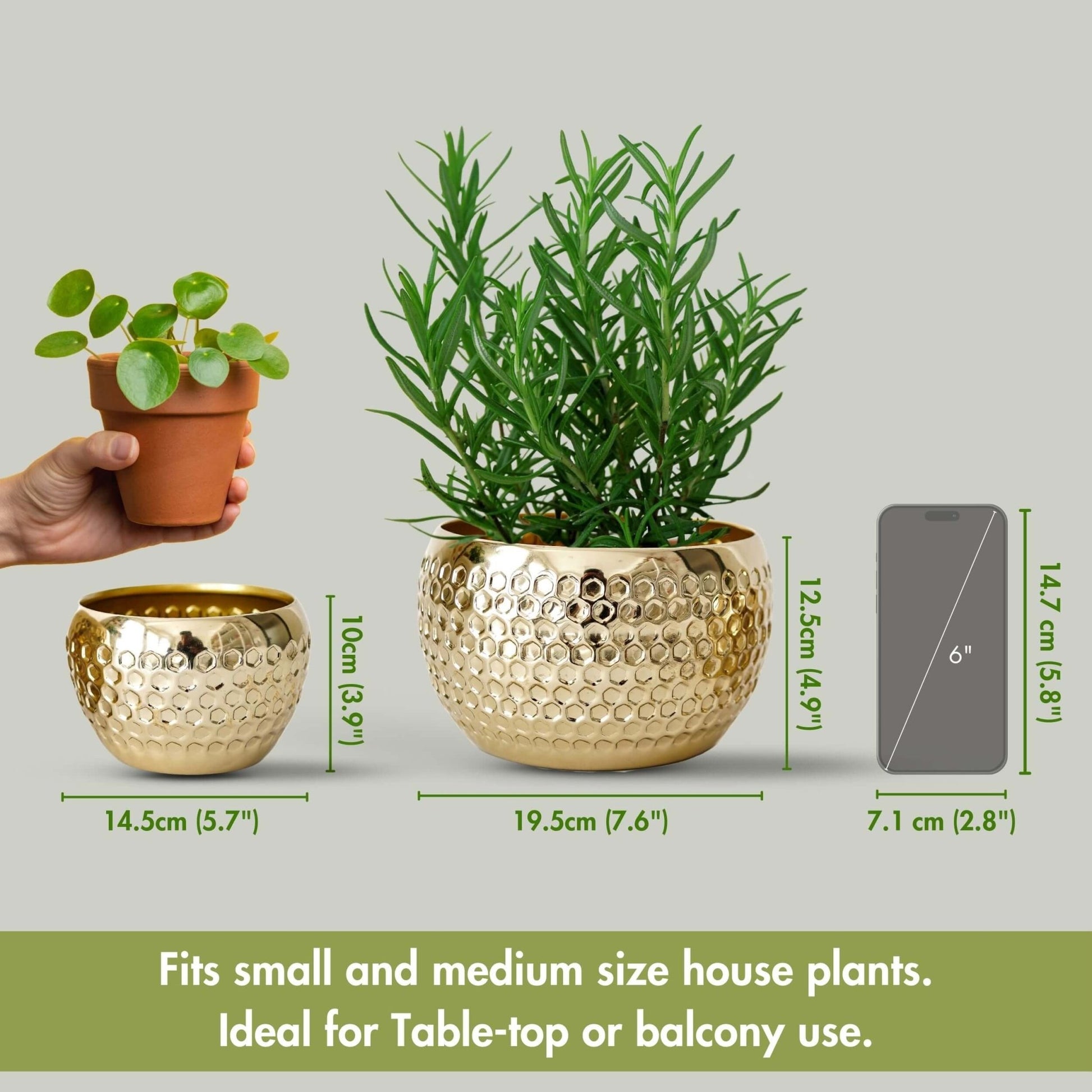 Honeycomb Metal Planter, Set - Behoma