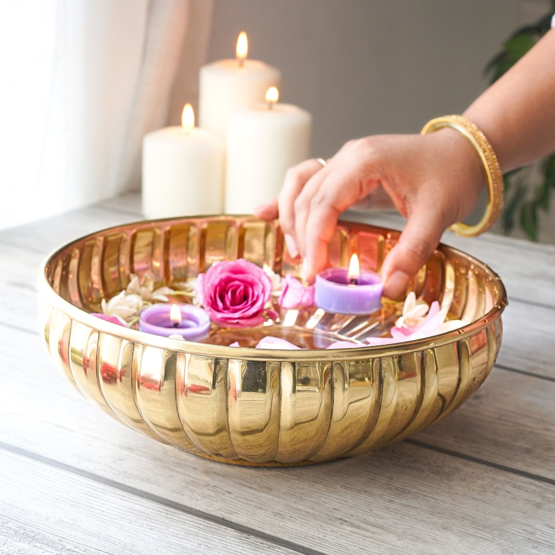 Metal Urli, Gift  for Her, Women's Day Gift, holi tray, trays for holi, urli for holi decoration