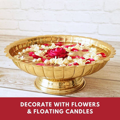Metal Urli, Metal urli bowl, Traditional urli bowl, Floating flower urli