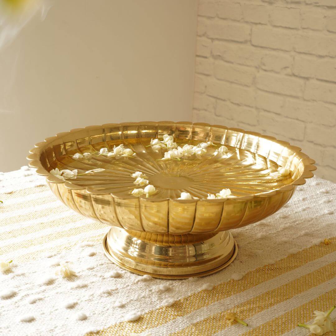 Metal Urli, holi tray, trays for holi, urli for holi decoration