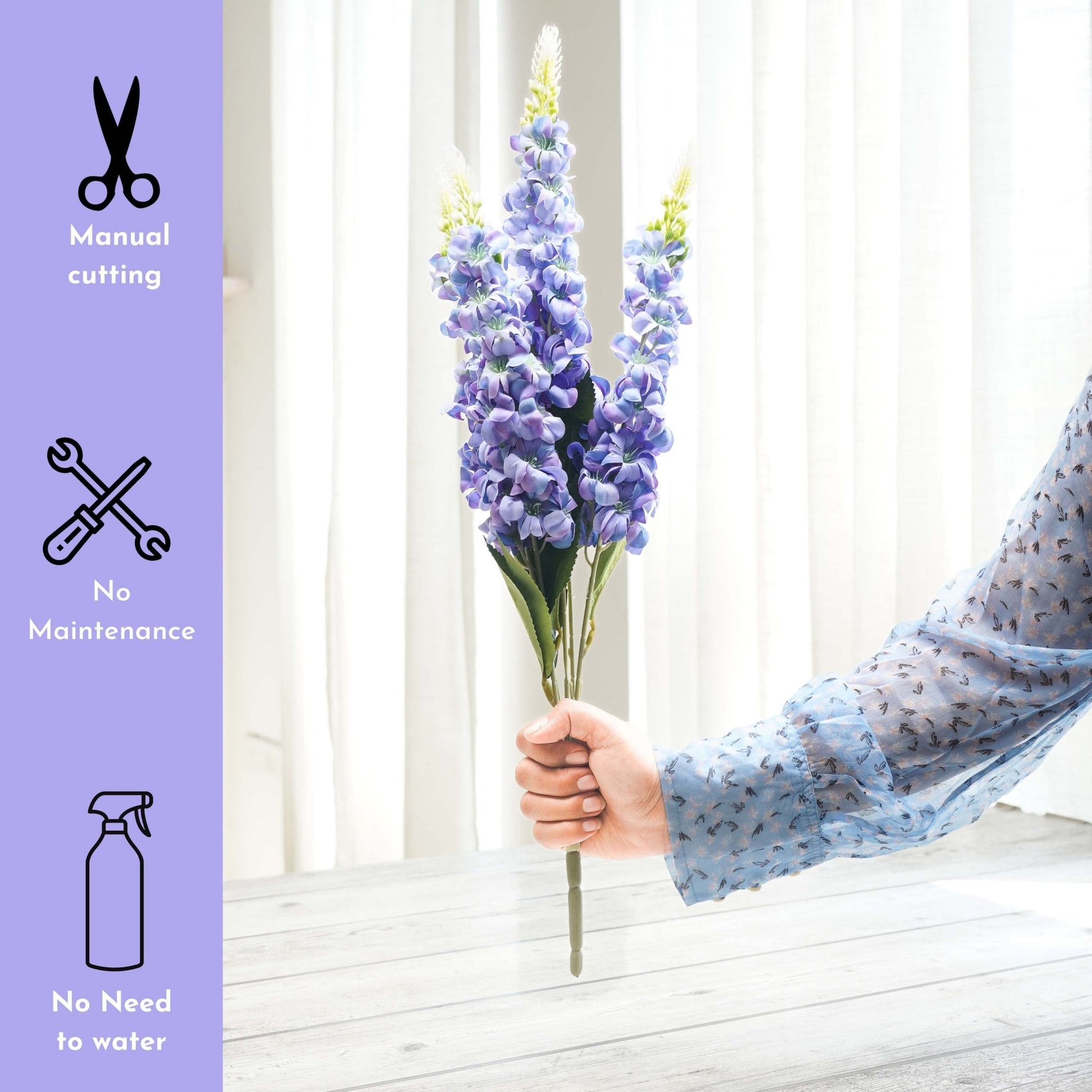 Lavender Lupin, Bouquet (Faux Flowers) - Behoma