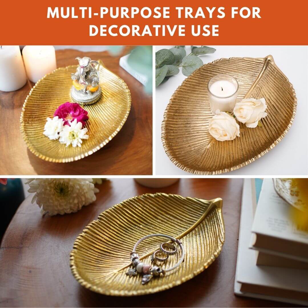 Metal decorative tray, Metal serving tray, Decorative metal platter