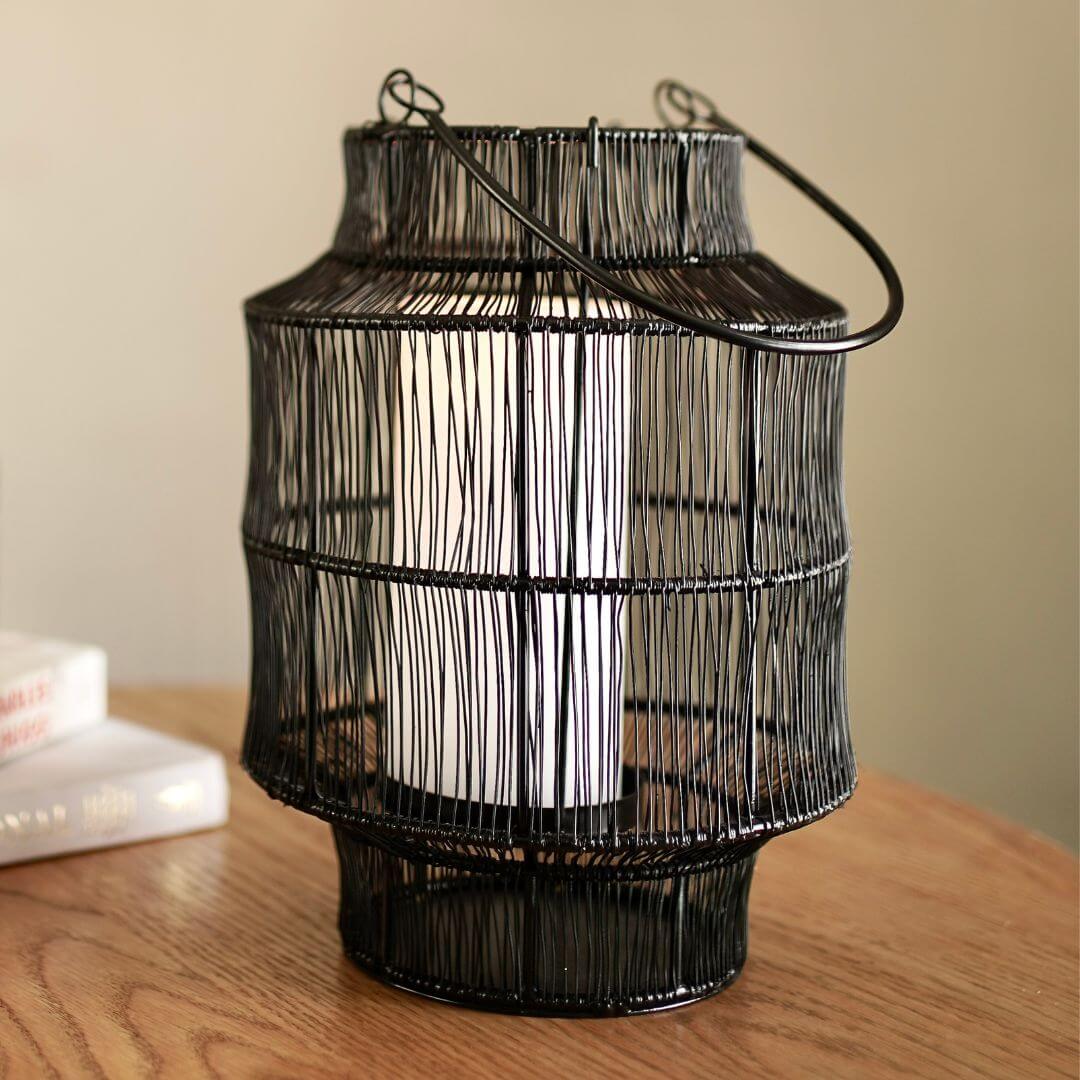 Mesh Lantern, Black - 10.2''X 6.8'' - Behoma