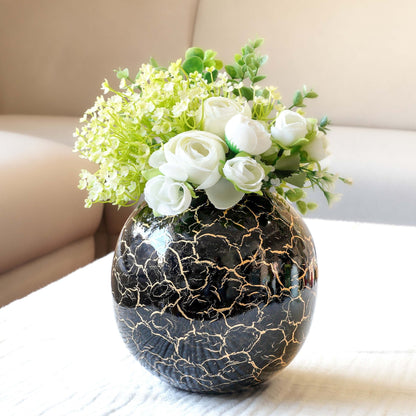 Metal Ball Flower Vase, Black - Behoma