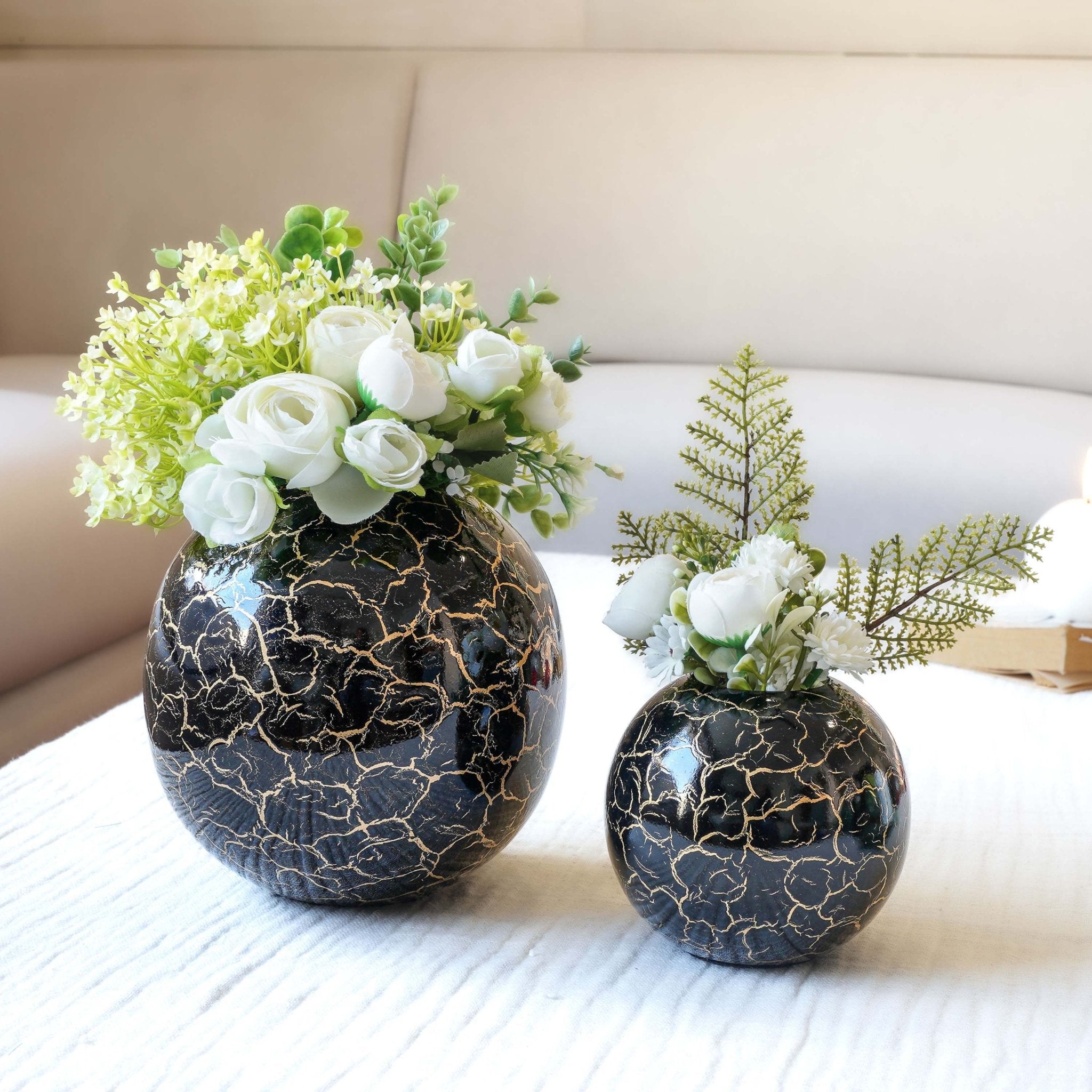 Metal Ball Flower Vase, Set - Behoma