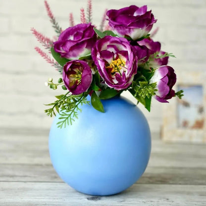 Metal Flower Vase Large | Blue - Behoma