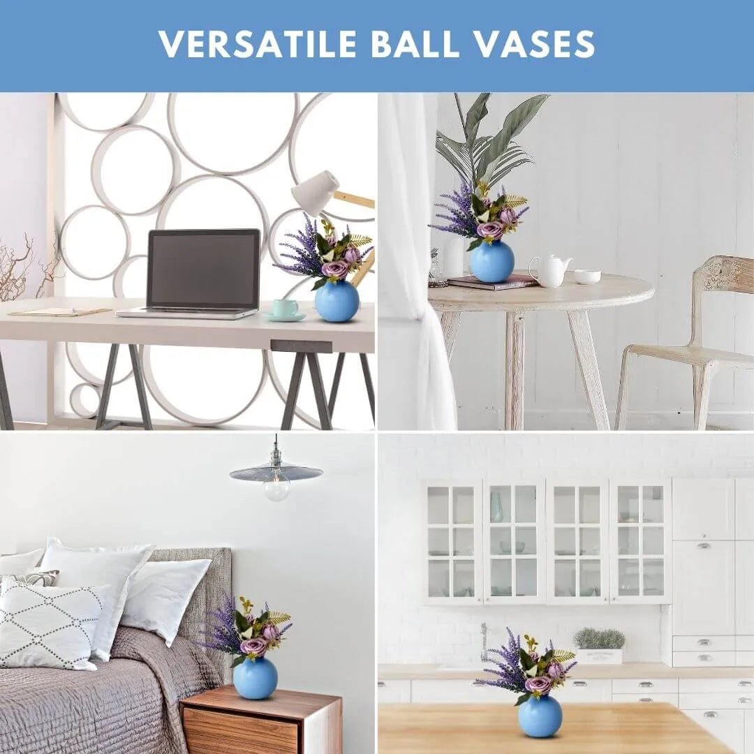 Metal Flower Vase Small | Blue - Behoma