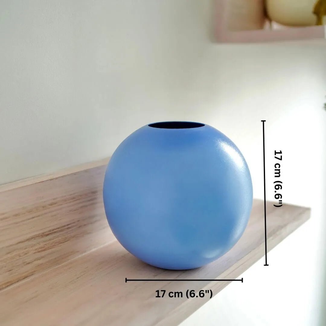 Metal Flower Vase Large | Blue - Behoma