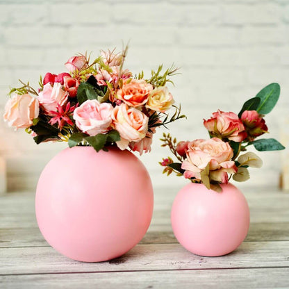 Metal Flower Vase Set of 2 | Pink - Behoma