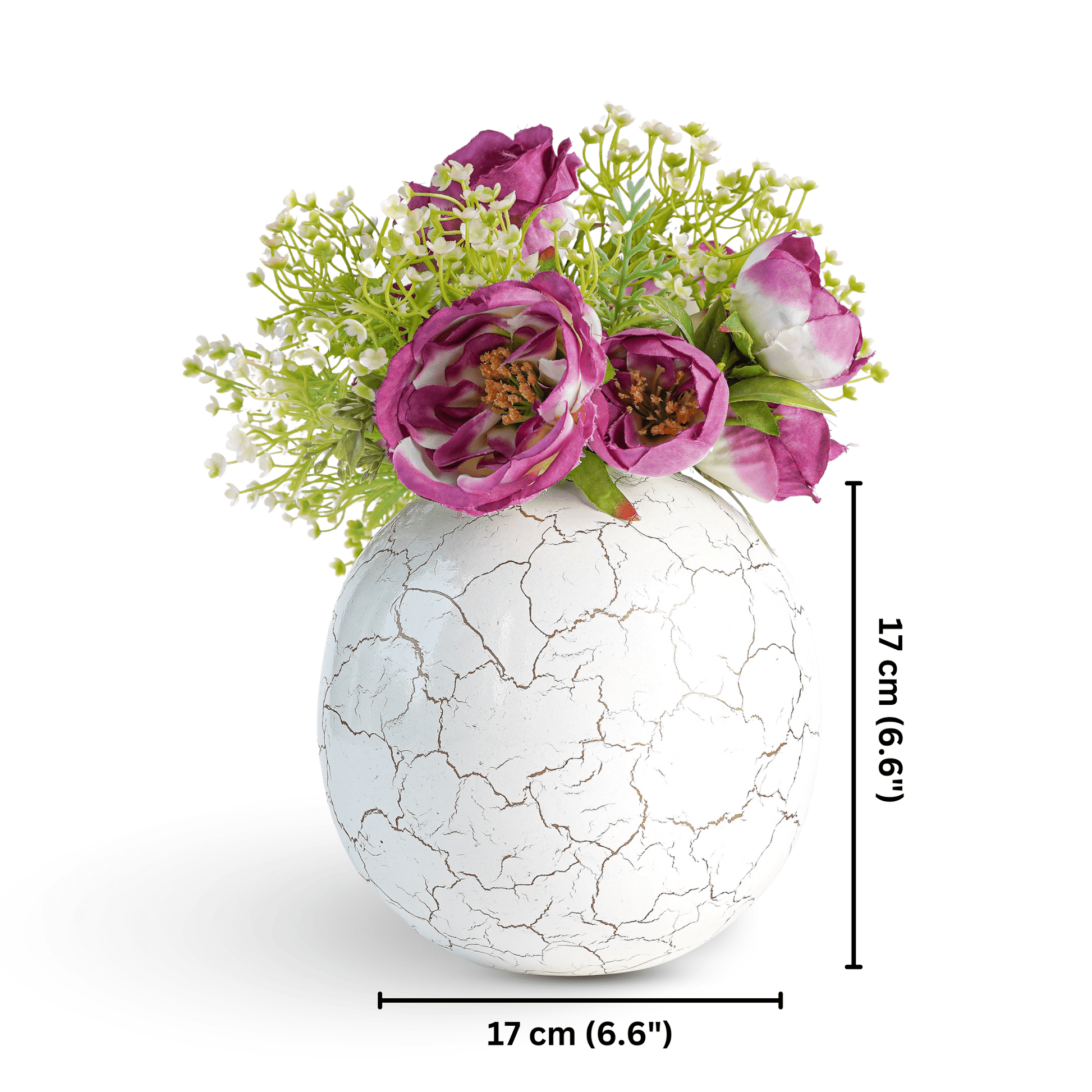 Metal Ball Flower Vase | White - Behoma